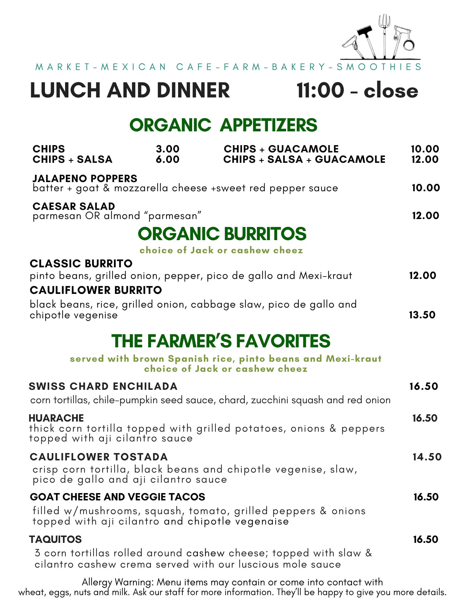 Menu page 3