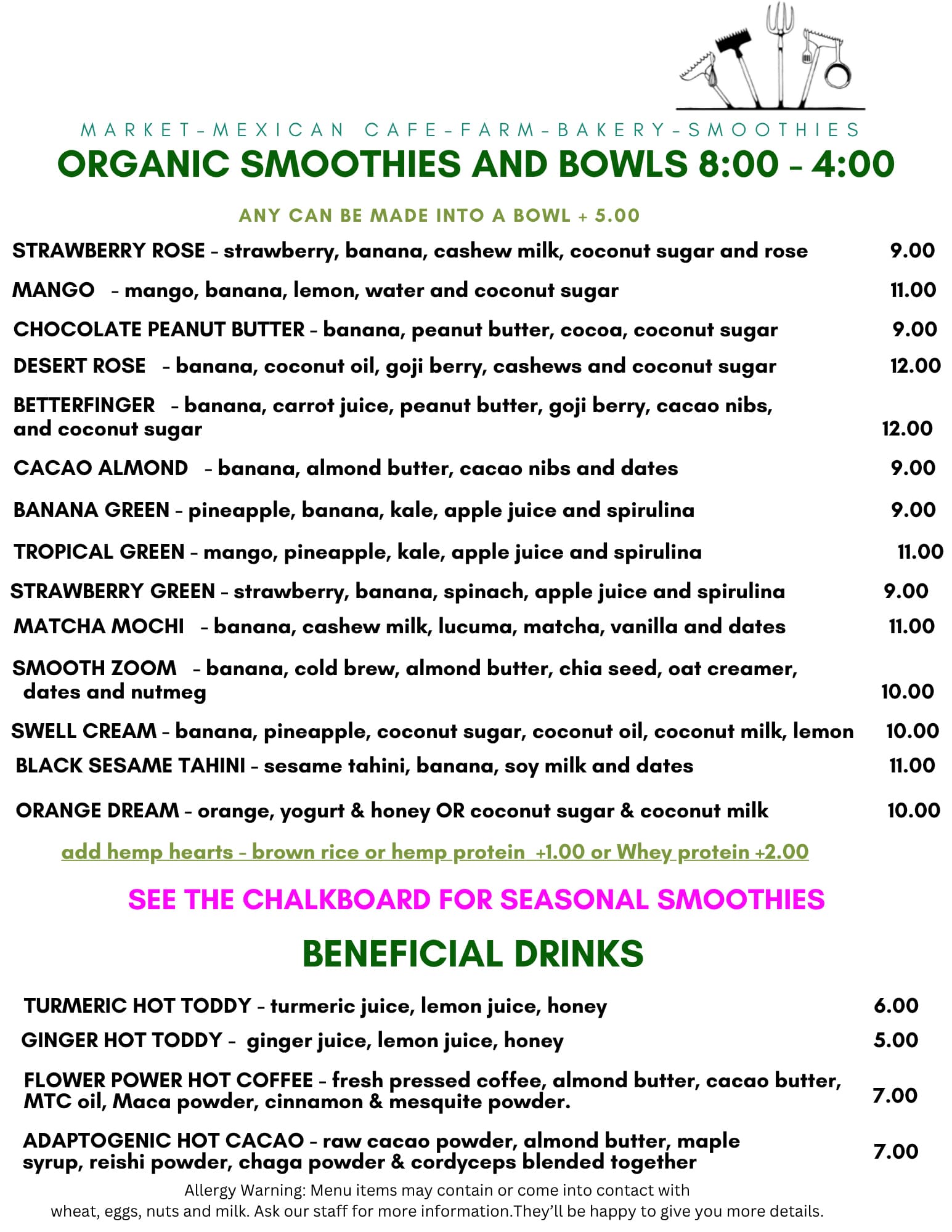 Menu page 5